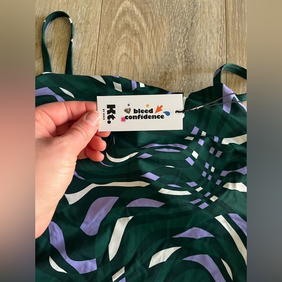 NWT Kt. by Knix Girl’s Period Swim Square Neck One-Piece Bathing Suit - Medium - Picture 2 of 7